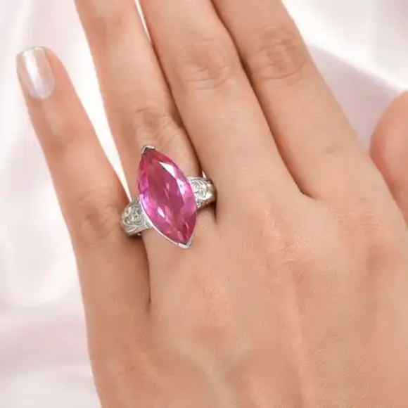Radiant Orchid Quartz  Solitaire Ring - Picture 5 of 10